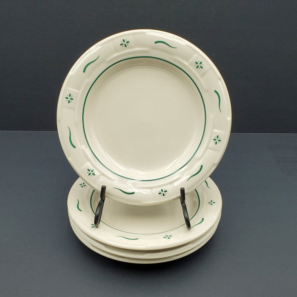 Longaberger Woven Traditions Heritage Green Bread Plates Dessert Plates